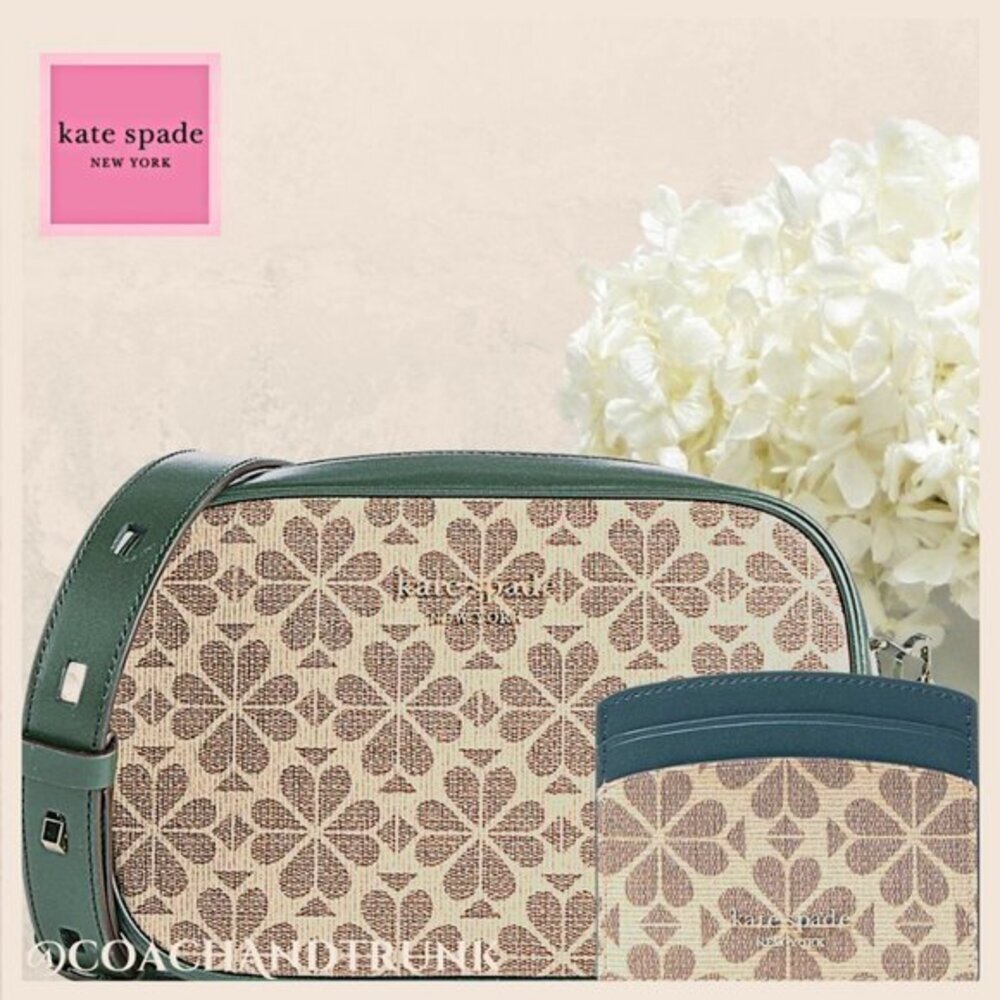 AUTHENTIC KATE SPADE Hunter & Tan Spade Flower Infinity Crossbody & Cardholder